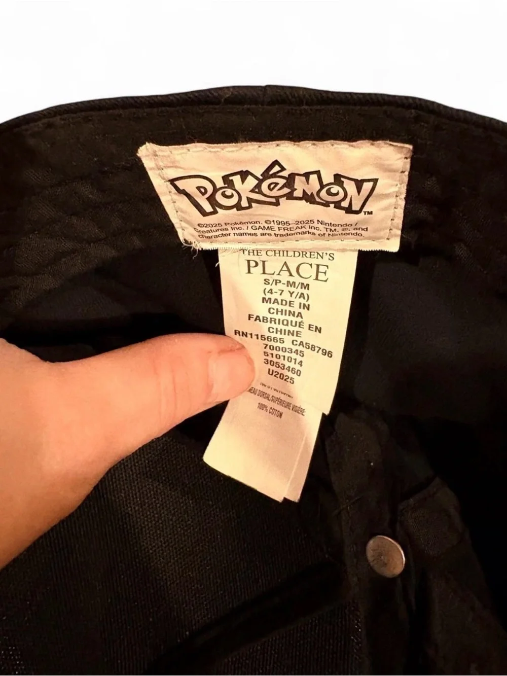 Pokémon The Children’s Place Kids Youth Hat or Cap - Size S/P - M-M 4-7 Y/A